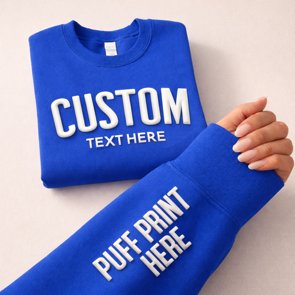 Nobullwoman Apparel - Wholesale Graphic Sweatshirt - Unisex - CUSTOM Wrist Sleeve & Front Puff Print Unisex Sweatshirt10