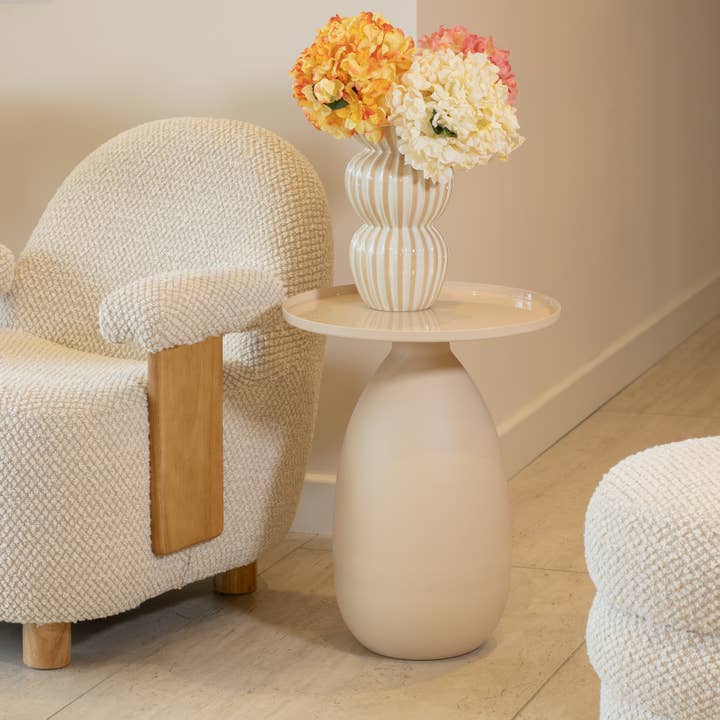 ARMARIO AUXILIAR DE METAL CRUDO Y CERÁMICA 40X40X51 CM VOLDA para venta al por mayor de Now's Home