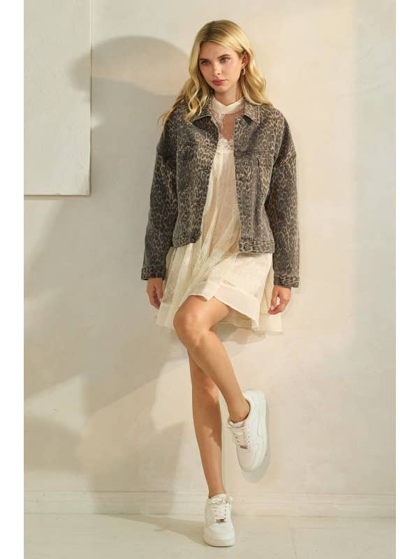 Pink Irene Wholesale - Venta al por mayor Chaqueta - Mujer - Chaqueta vaquera estampada de leopardo39