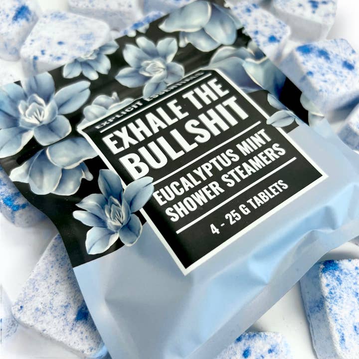 Explicit Essentials - Vente Bombe de douche/galet bien-être pour la douche - Expirez les Bullsh ! Steamers de douche t2