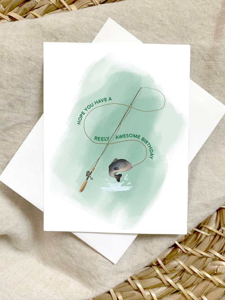 Reely Awesome Birthday | Wenskaart Vissen voor wholesale door Tupos Studio