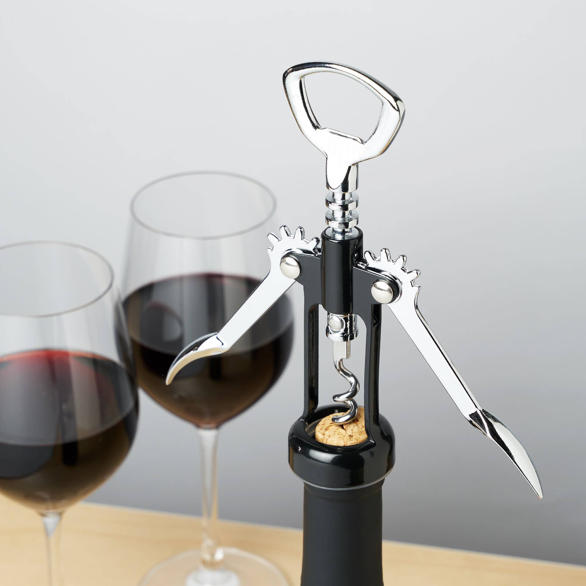 TRUE - Wholesale Bottle/Wine Opener - Soar Chrome Finish Winged Corkscrew ASSORTED COLORS4