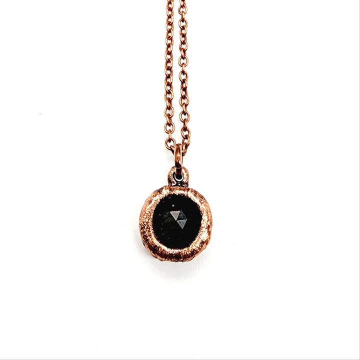 MergingMetals - Wholesale Pendant/Charm Necklace - Faceted Golden Obsidian Necklace // Electroformed Jewelry2