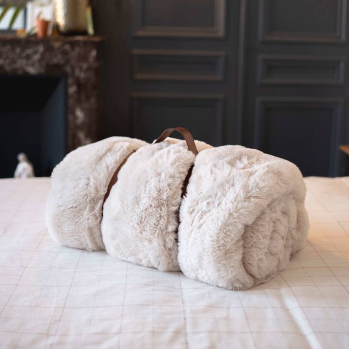 Plaids Cocooning – Engroshandel Tæppe – Plaid Falsk pels Isbjørn beige