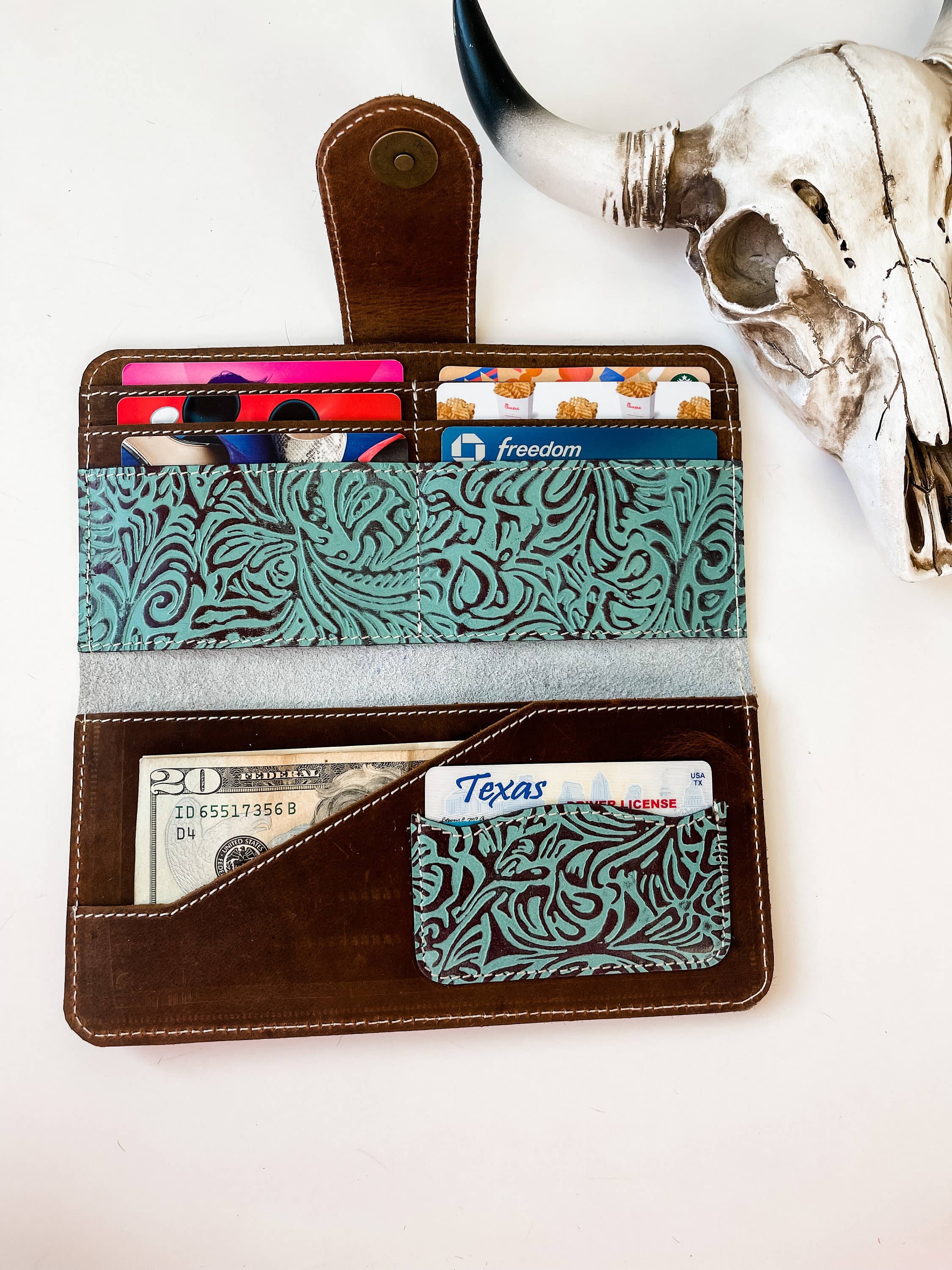 Boho Ranch Shop - Wholesale Wallet - Women's - Western Floral Leather Tooled Wallet5