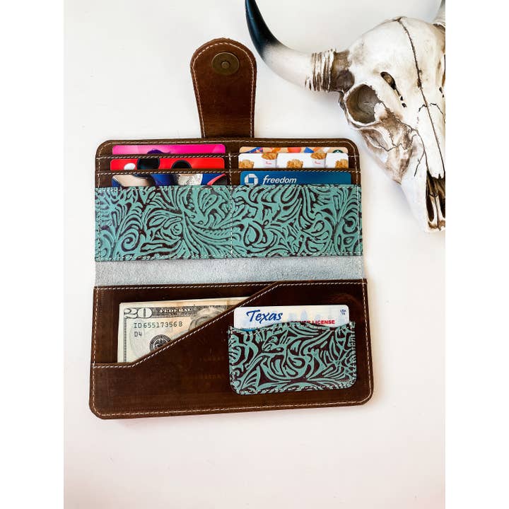 Boho Ranch Shop - Wholesale Wallet - Women's - Western Floral Leather Tooled Wallet5