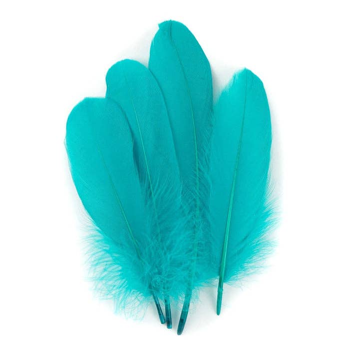 Plumas de ganso en forma de palé de 6 a 8 pulgadas, 12 unidades, color aguamarina para venta al por mayor de Zucker Feather Products