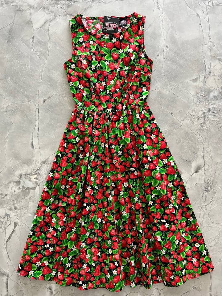 Strawberries Midi Dress for wholesale by Retrolicious