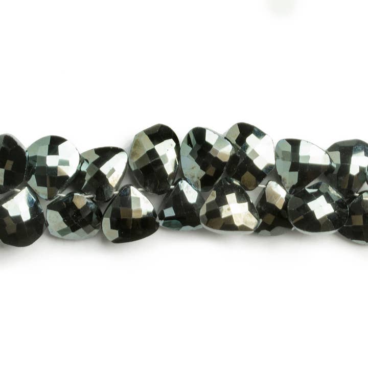 Mystic Black Spinel Faceted Nuggets 9 inch 55 pieces for wholesale by The Bead Traders