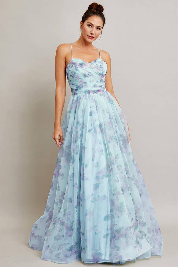 Babyfox Apparel - Wholesale Dress - Women's - Sleeveless Sweetheart A Line Floral Print Dress6