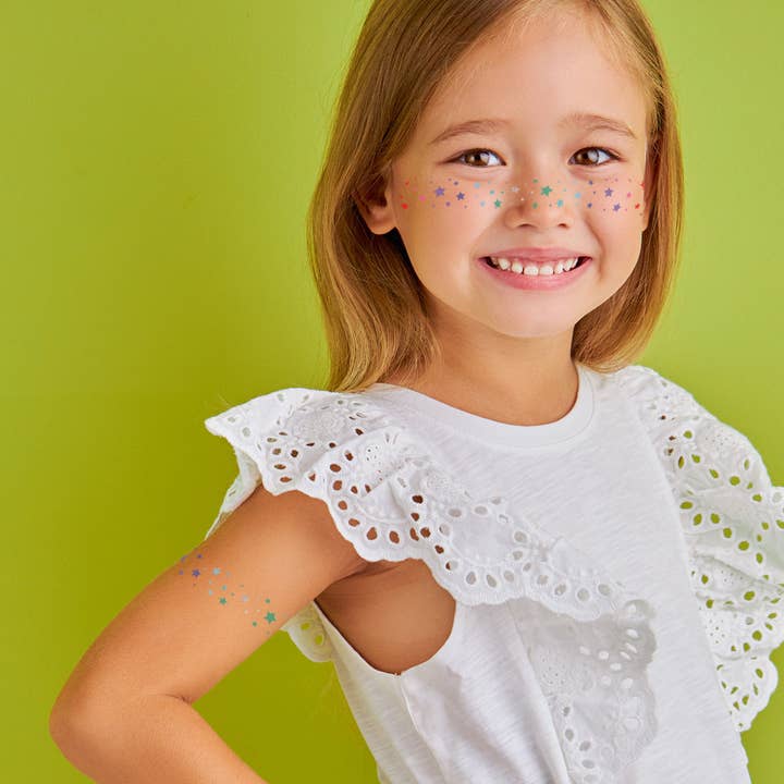 Flash Tattoos - Vente Tatouages temporaires - Tatouage Temporaire Rainbow Starry Freckles