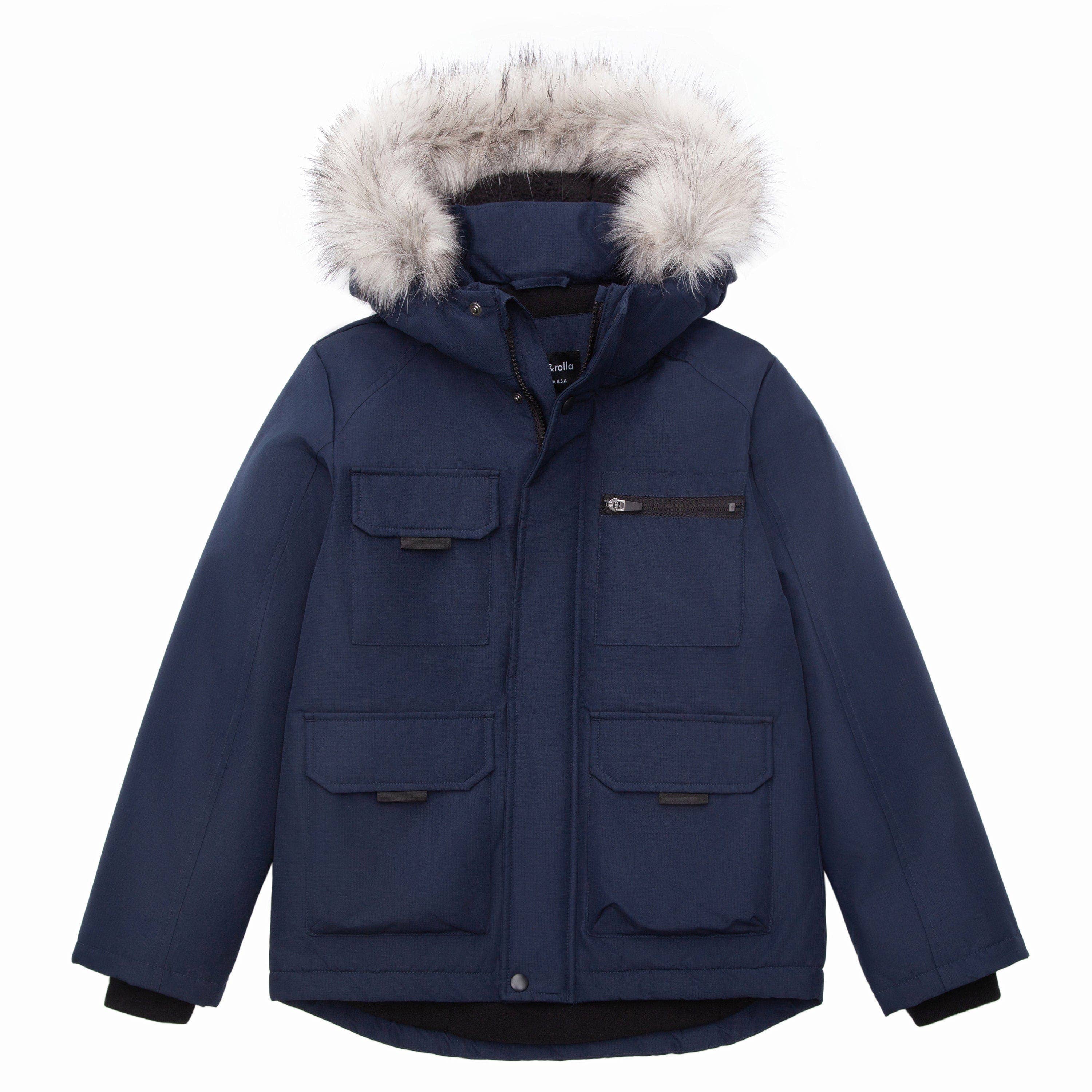 Rokka & Rolla - Wholesale Parka - Kids - Boys' Ripstop Parka Jacket Fleece Lined Winter Coat17