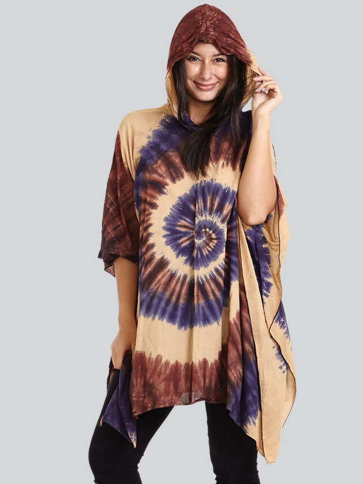 Bindsfarvet Poncho (TH-890) for engroshandel hos Kathmandu Imports