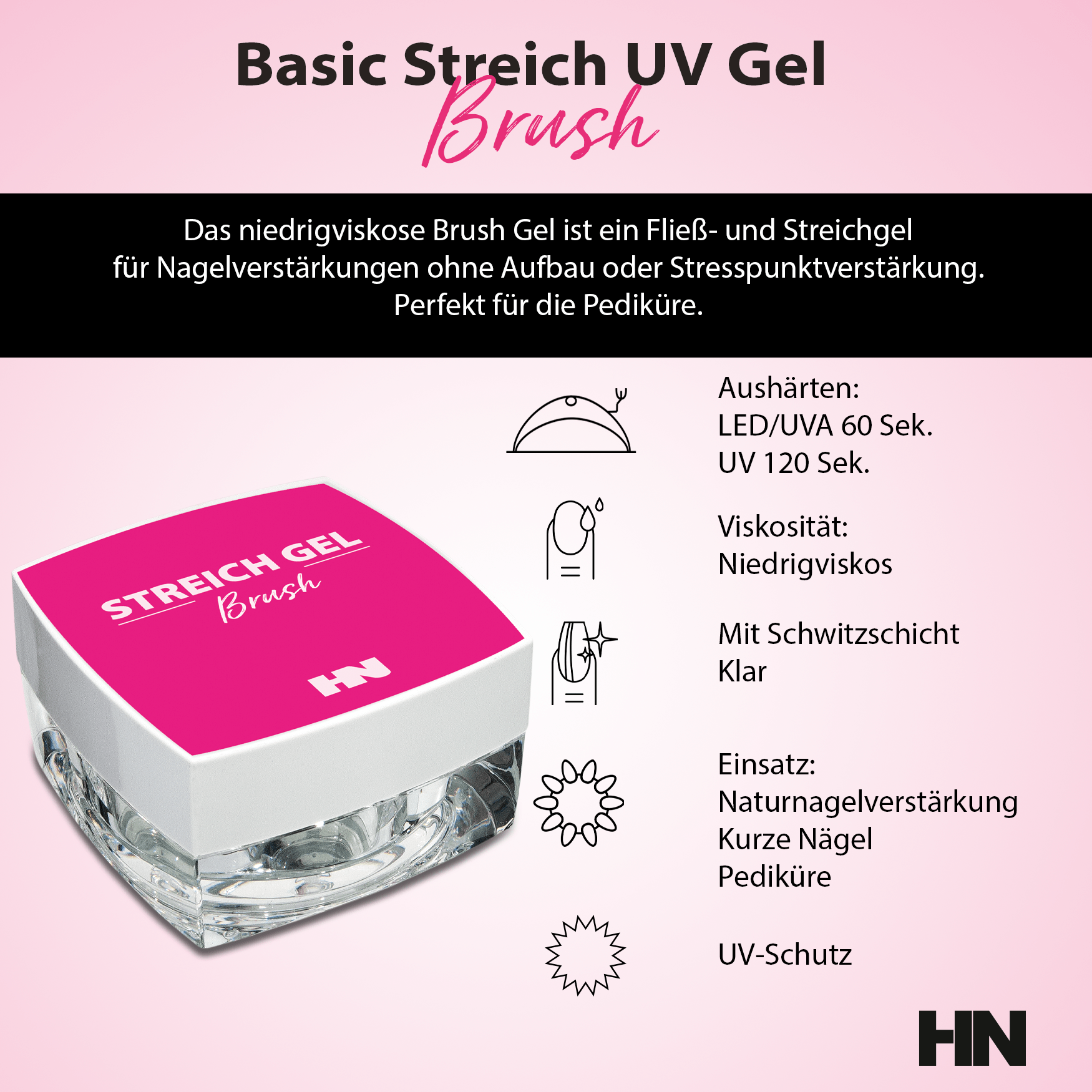 HOLLYWOOD NAILS - Wholesale Nailcare Set - UV gel brush 15 g.1