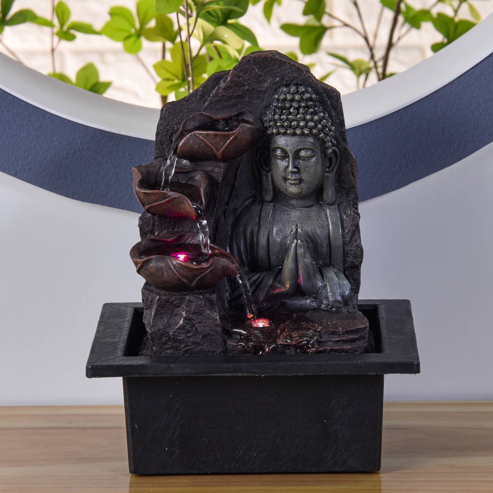 Zen'Arôme – Ornamento por atacado – Fonte Buddha Spiritualidade - Atmosfera Zen com Luzes LED13