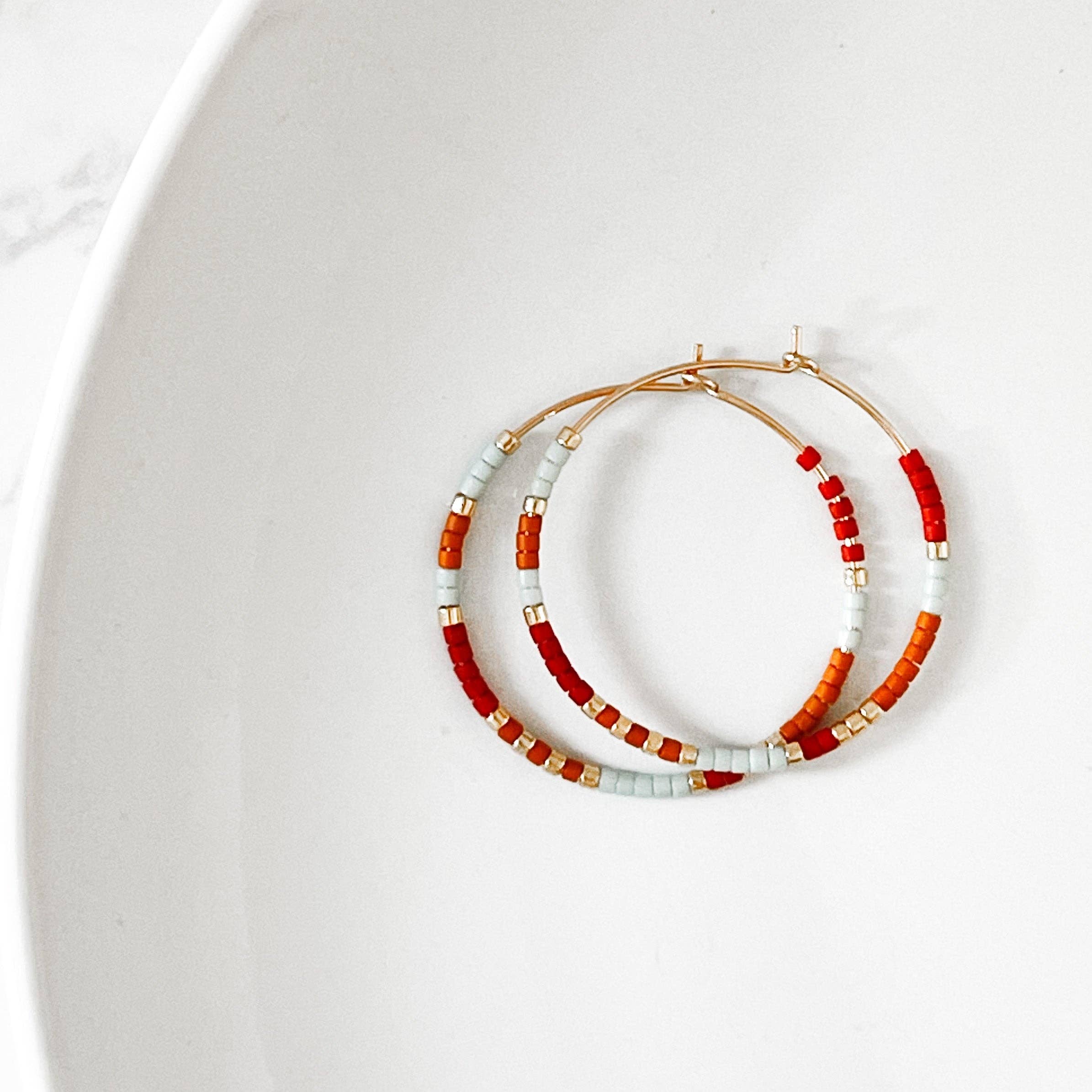 Barberry & Lace Handmade Jewelry - Wholesale Hoop Earrings - Summer Edition - Beaded Hoop Earrings7