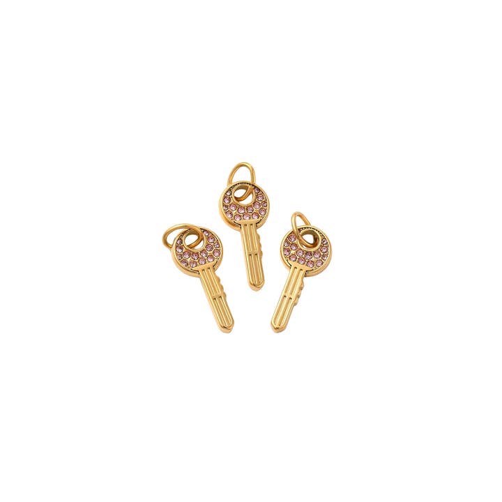 The Charm Bar Company - Wholesale Individual Charm/Pendant - * Gold Home Sweet Home Key Charm- Assorted