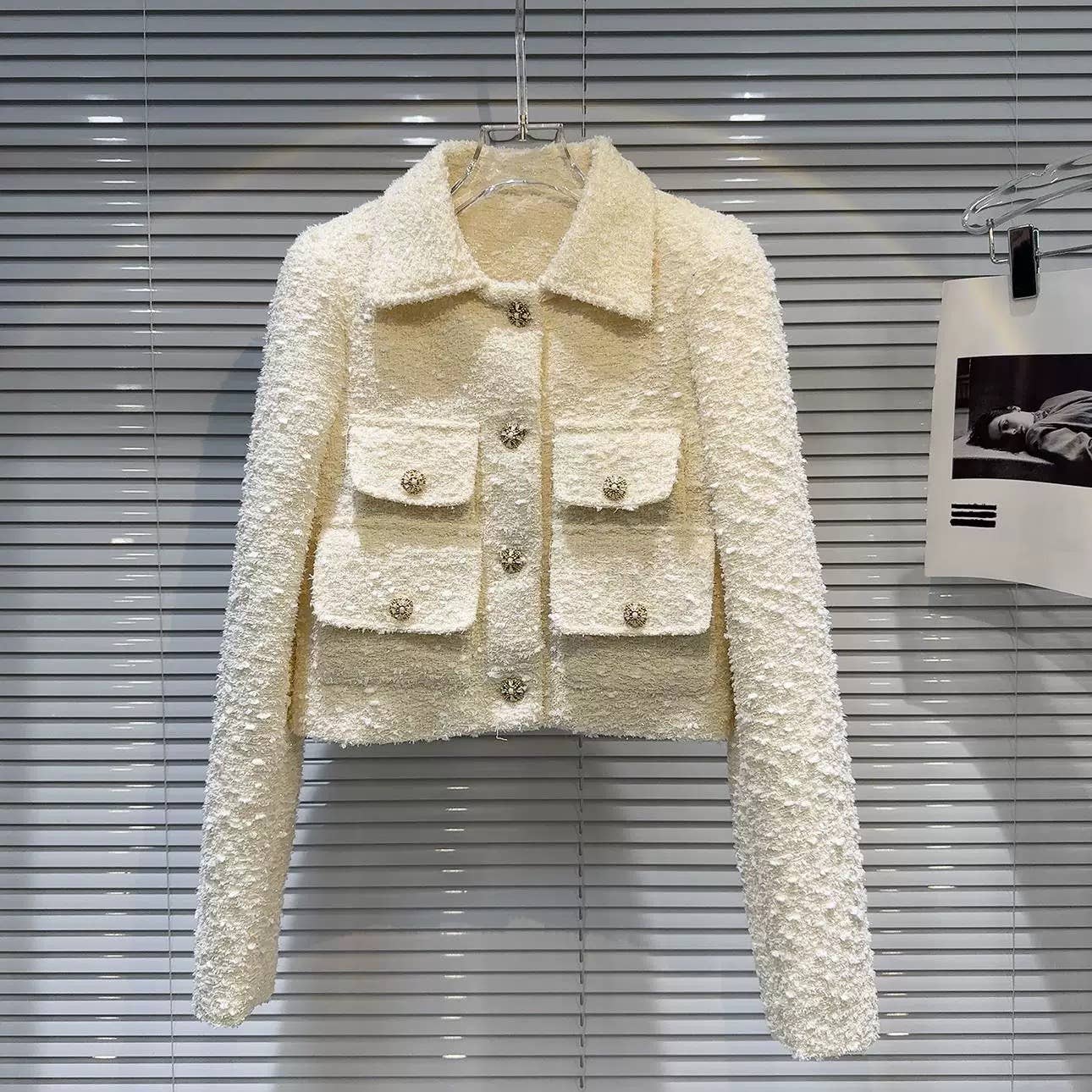 abrikos SET185Y Efterårstweed Kort Jakke & Skræddersyede Bukser Sæt for engroshandel på Faire1