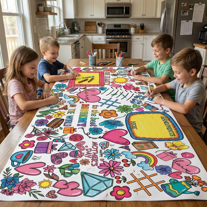 Moederdag Kleurtafelkleed Aandenken voor wholesale door Creative Crayons Workshop