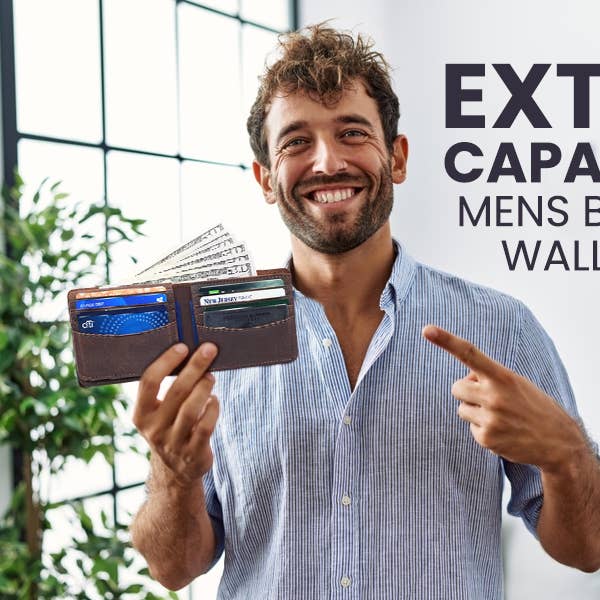 American Leather Goods - Wholesale Wallet - Men's - Genuine Leather Wallet for Men with Flap out ID Window4