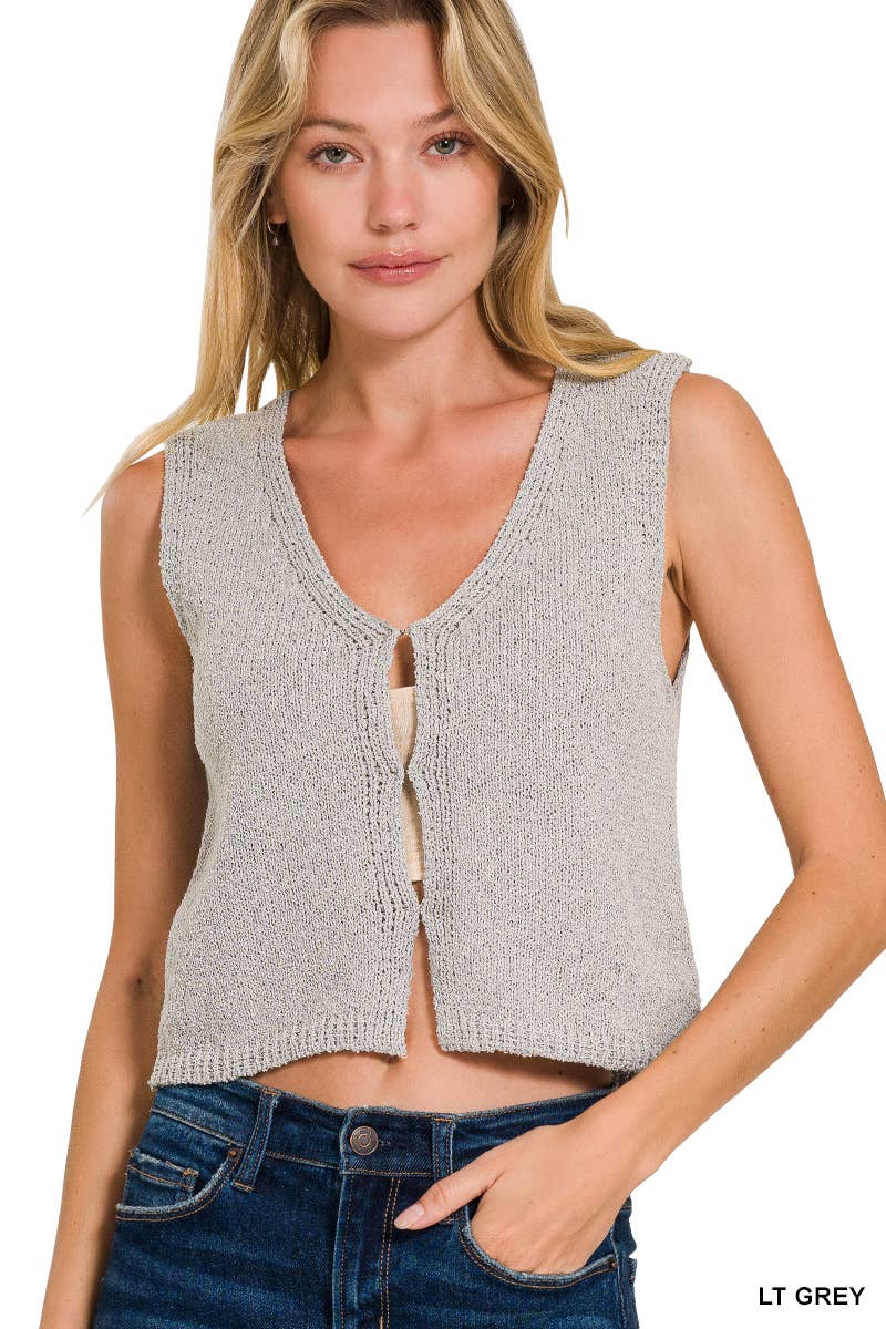 Vanilla Monkey - Wholesale Knit Top - Women's - Hook And Eye Sweater Vest3
