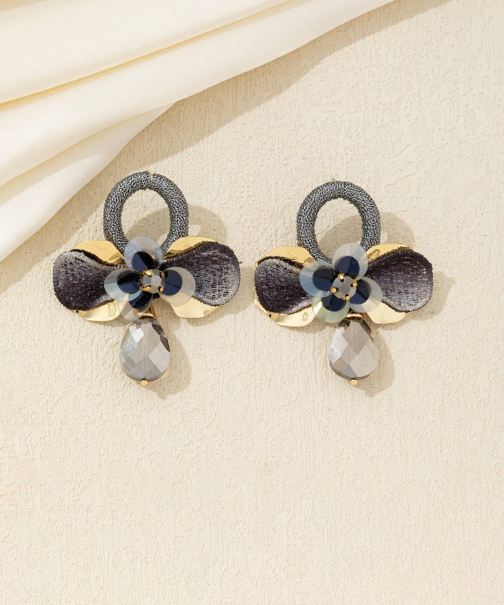 Blossom bijoux - Wholesale Dangle Earrings - Crystal Flower Drop Stud Earrings – 26AHBOL0360