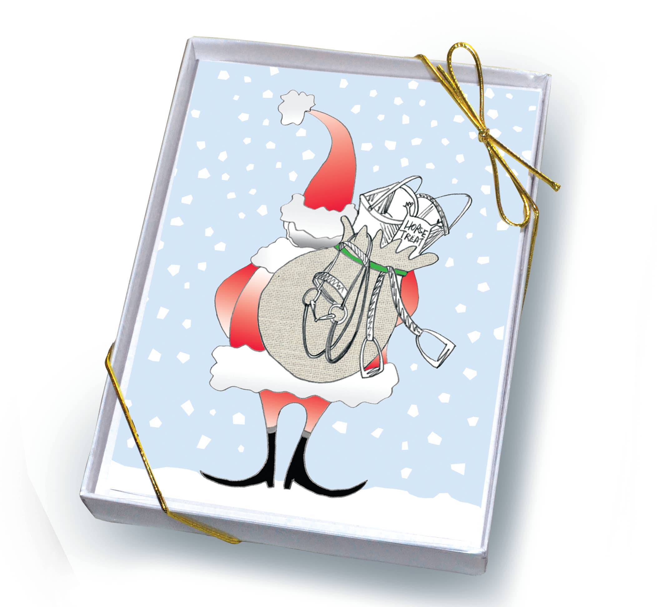 Horse Hollow Press / Fun & Slightly Offensive Cards/Stickers - Wholesale Christmas Card - Horse Boxed Christmas Cards / Tack Filled Bag / 8 Holiday 
7