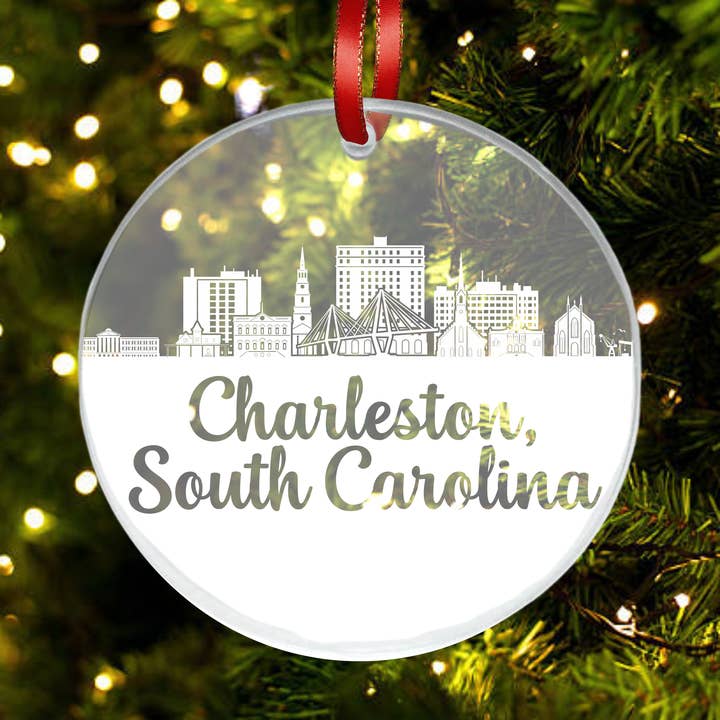 Blue Ridge Mountain Gifts - Wholesale Ornament - Charleston SC - Skyline - Acrylic Christmas Ornament