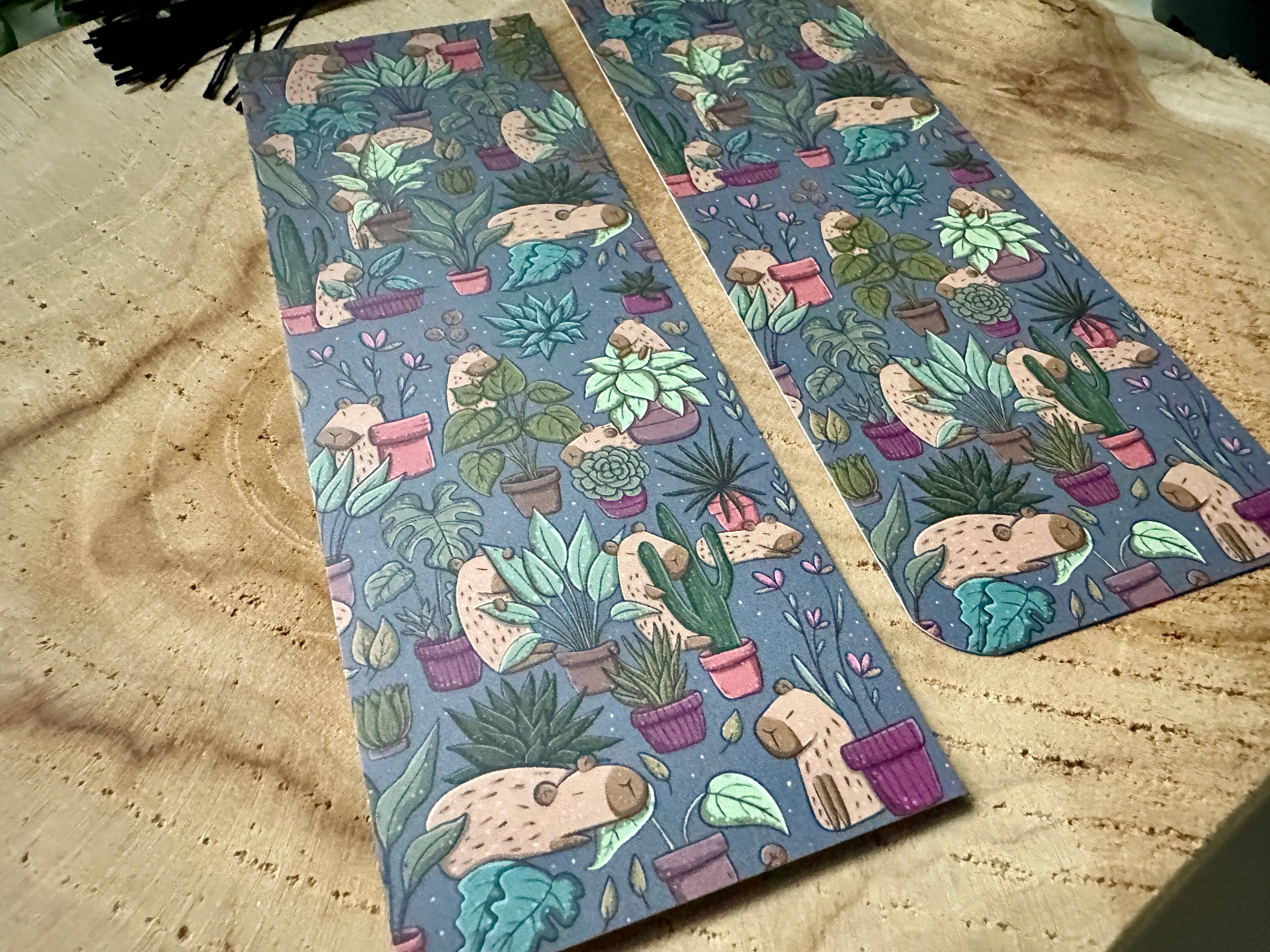 Magic&Books - Vente Marque-page - Marque-page capybara et plantes1