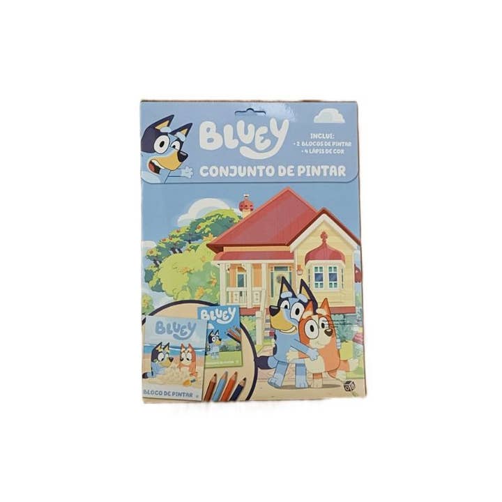 Bluey: Painting set with two blocks and colored pencils for wholesale by Zero a Oito