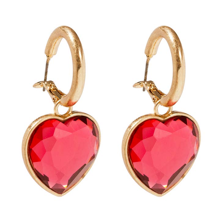 Gouden 'A Love Story' oorbellen met hart voor wholesale door Bibi Bijoux