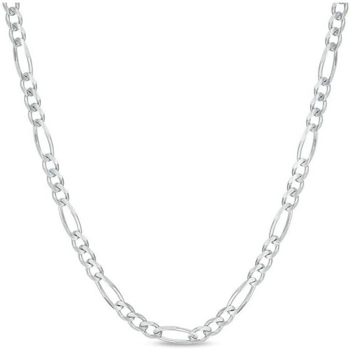 Solid Sterling Silver Thick 4MM Figaro Link Chain Unisex for wholesale by Vesa Jewels