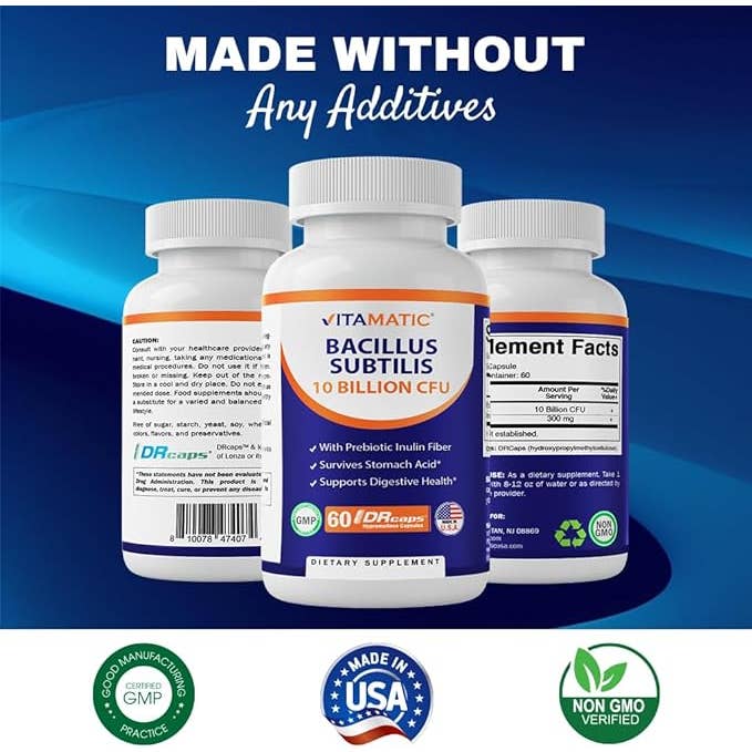 Vitamatic - Vendita all'ingrosso Vitamine/integratori orali - Vitamatic Bacillus Subtilis 10 miliardi 60 capsule DR