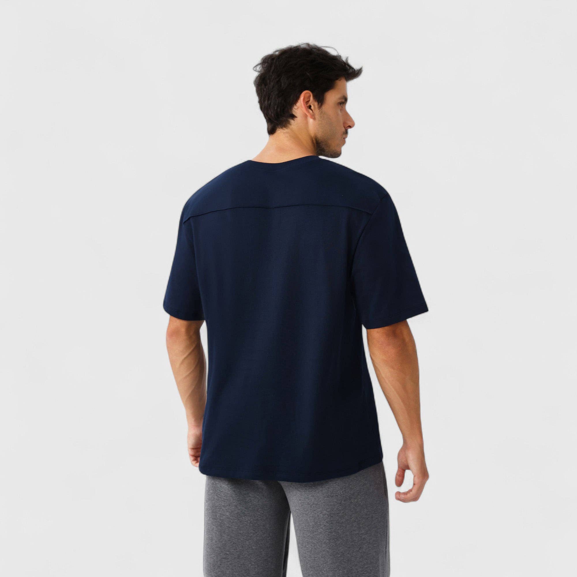 Active by Anna-Kaci - Wholesale T-Shirt - Men's - Men's Oversized Fit Short Sleeve T-Shirt with Drop Shoulders18