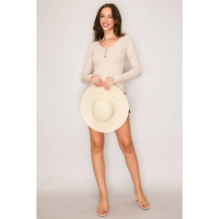 Popular 21 - Wholesale Knit Top - Women's - Raglan Long Sleeve V-Neck Top with Picot Stitch7