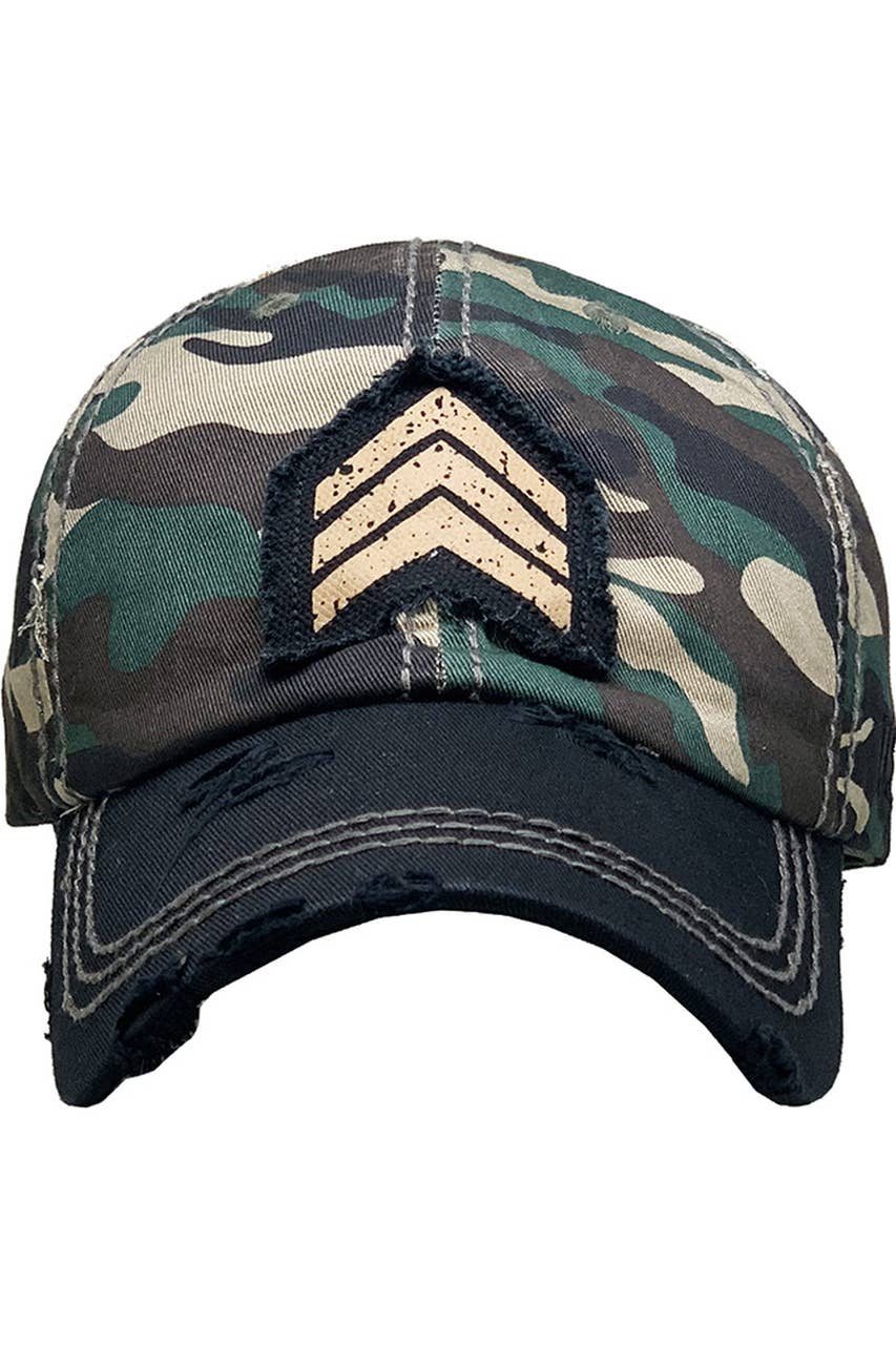 Hana - Wholesale Honkbalpet - Dames - Vintage baseballpet met militaire rangpatch6