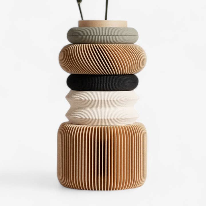 Modular Vase NU Olive for wholesale by MINIMUM DESIGN