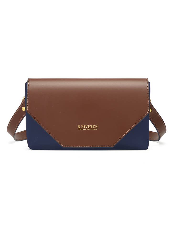 Patton | Navy Nylon + Brown Leather for wholesale by R.Riveter