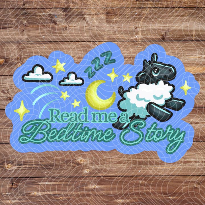 3" Vinyl Cute Bedtime Story Sheep Reader Book Sticker for wholesale by The Geek Boutique
