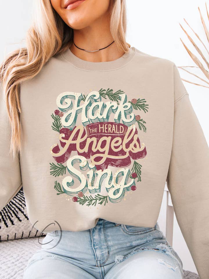 Hark The Herald Angels Sing Sweatshirt for engroshandel hos CMD Wholesale