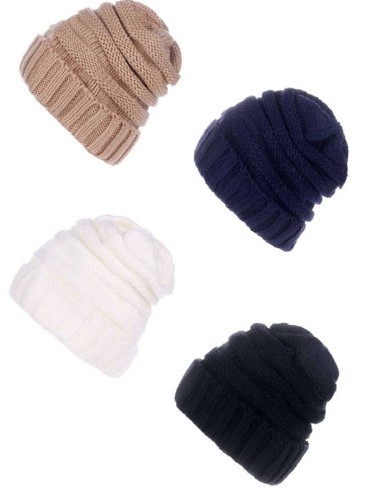 Classic Crochet Knit Beanie for wholesale by Vanilla Monkey