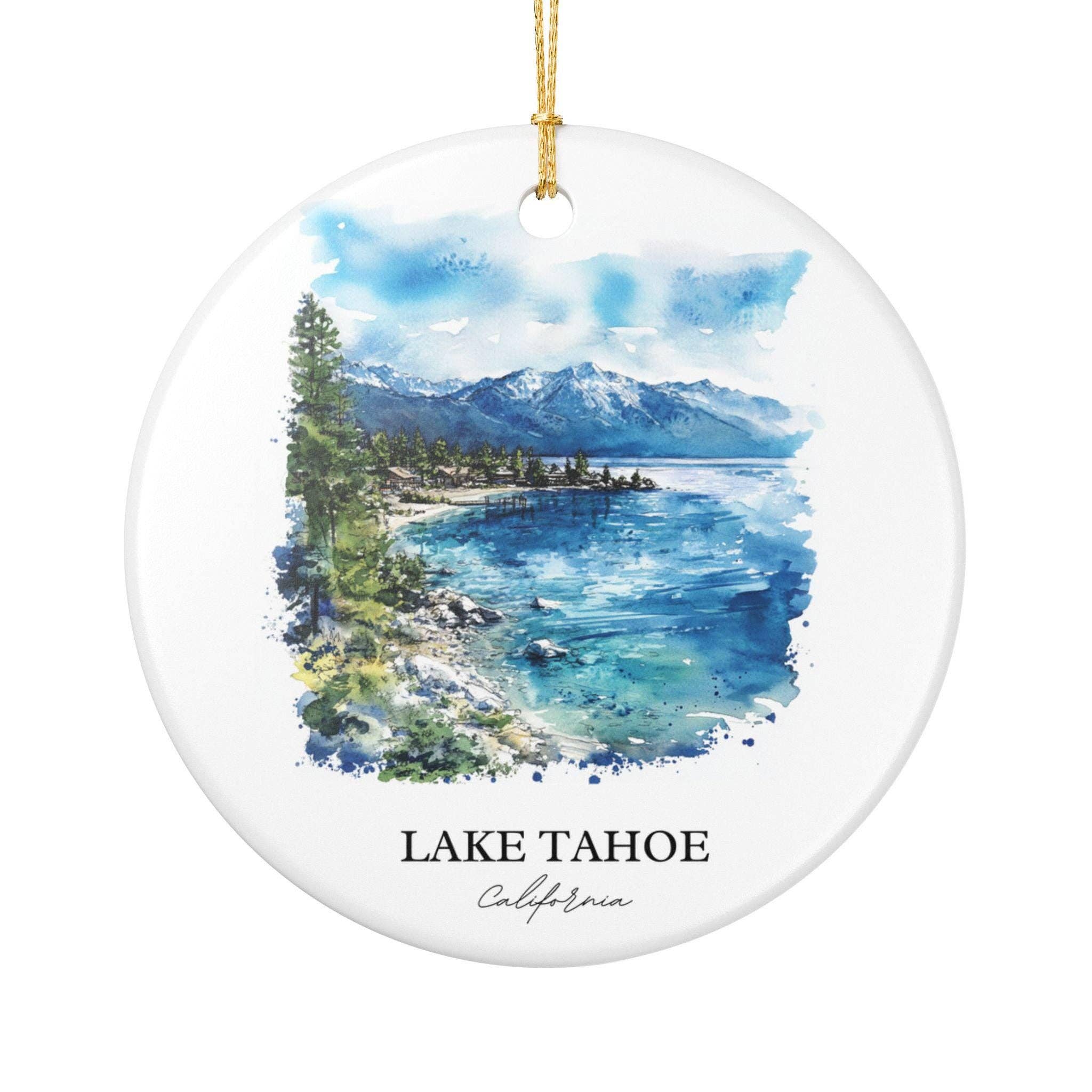 Premium Travel Art - Wholesale Ornament - Lake Tahoe Ornament: Unique Lake Tahoe Souvenir, Tahoe Xmas Decor, and Authentic Lake Tahoe California Gift1