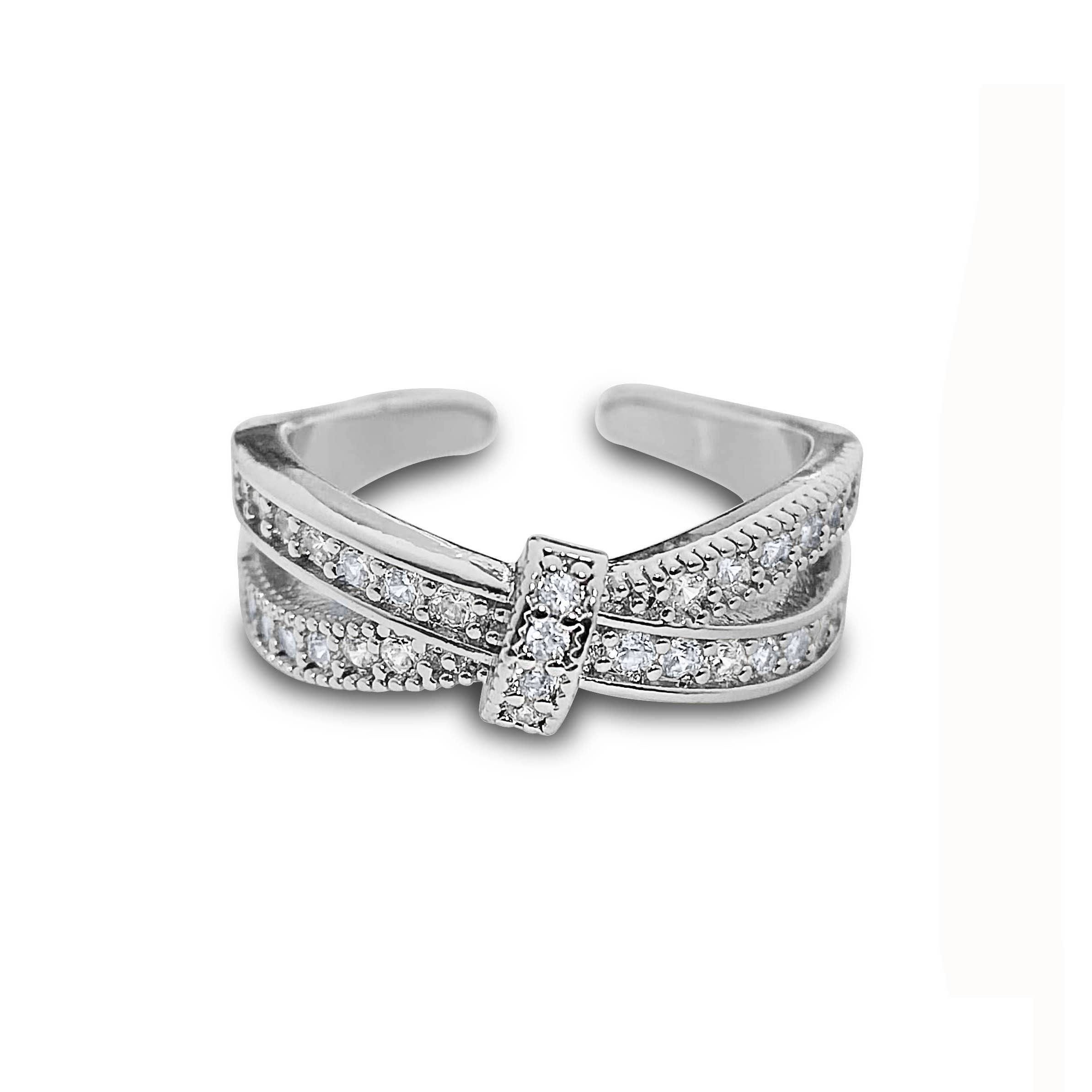 Laudic Co - Wholesale Multi-Stone Ring - Cubic Zirconia Adjustable Knot Ring0