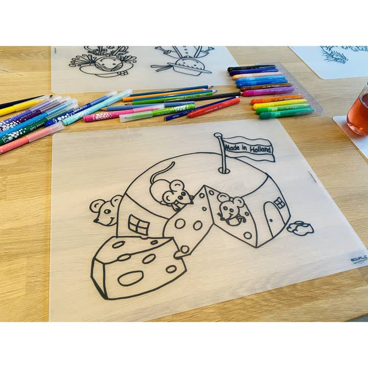 Tovaglietta Riutilizzabile Formaggio Con Topolini per la vendita all'ingrosso da parte di Edwali