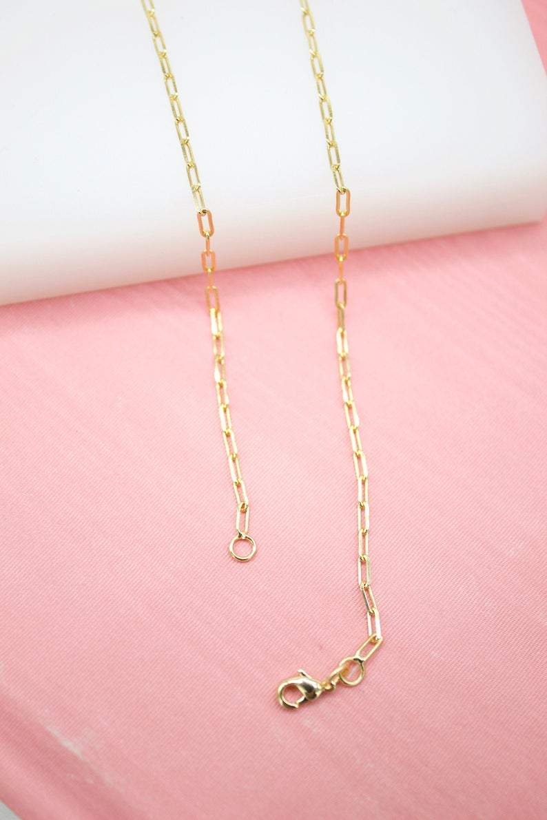 Wholesale 10X Making Jewelry 18K Gold Filled Flat Curb Necklaces Chains Pendants 