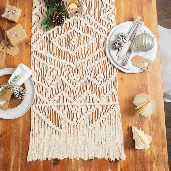 Wool Couture Company – Kit de artesanato DIY por atacado – Kit Macramê para Corredor de Mesa3