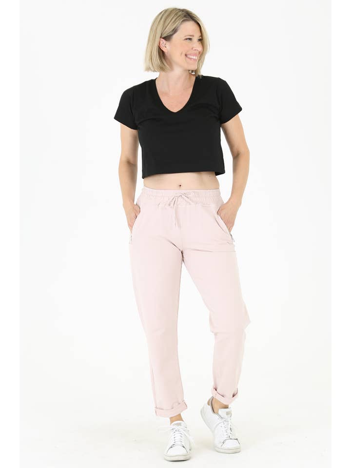 Nostalgia - Vente Pantalon d'intérieur/de jogging – femme - JOGG DE JOGGING EN TISSU ÉPONGE NP746-ASIS AVEC LIEN À NOUER SUR LE DEVANT ET POCHE ZIPPÉE53