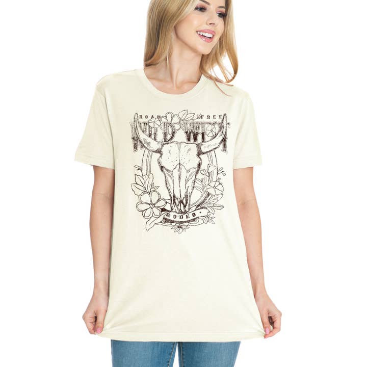 Amused by Blue - Wholesale Screen Printed T-Shirt - Women's - WILD WEST RODEO