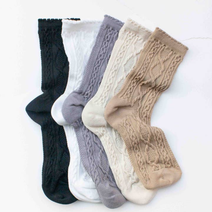 Twist Cotton Crew Socks for wholesale by Tiepology