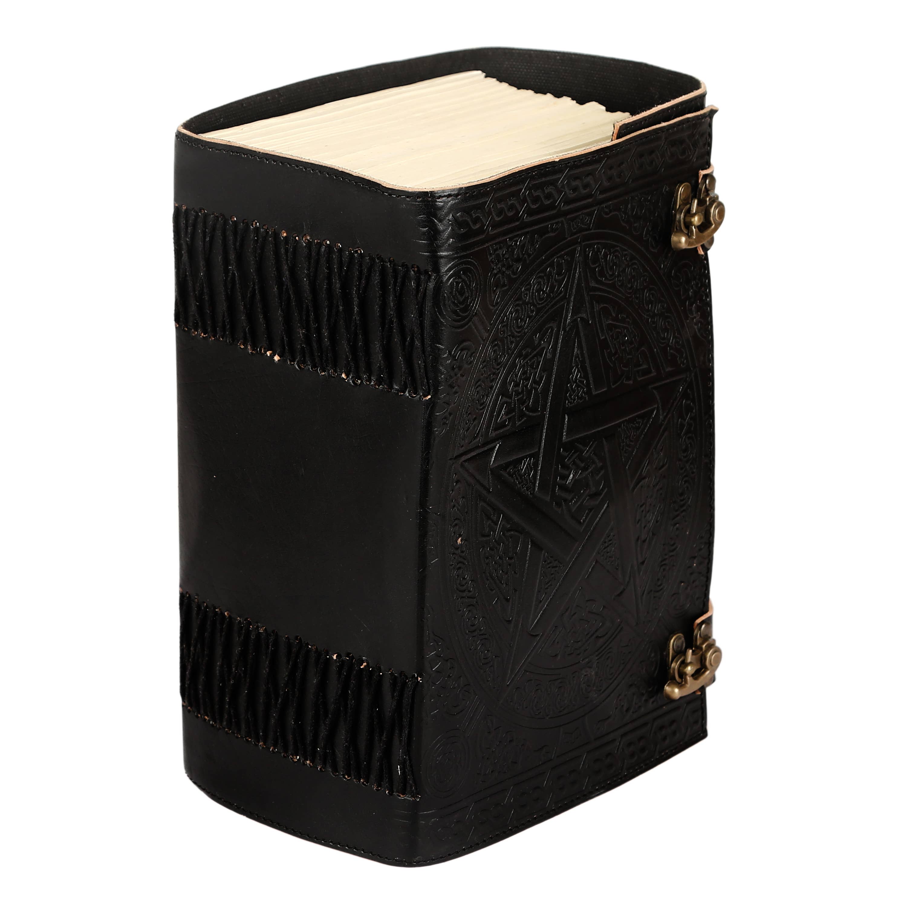 Tuzech Leather - Wholesale Journal/Diary - 1000 Pages Large Black Pentagram Embossed Leather Journal | Writing Leather Notebook | Leather grimoire Book | Handmade Leather Journal Gift5